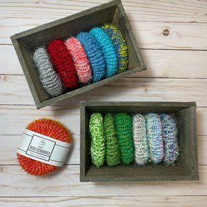 Reusable Eco Friendly Kitchen Dish Scrubby / Knit Dish Scrubbie